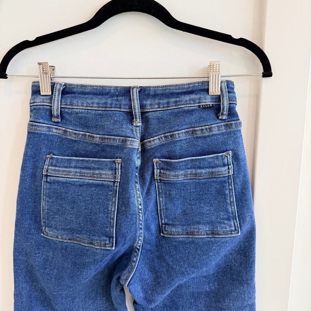 Risen High Rise Women's Ankle Straight Leg Stretchy Cotton Denim Jeans Size 3/26 - Picture 7 of 13